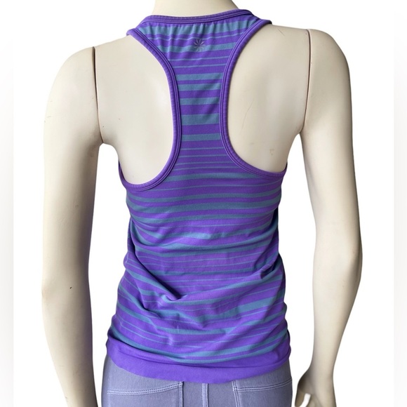 Athleta Gray Purple Striped Seamless Racerback Bra Tank Top - Picture 5 of 6